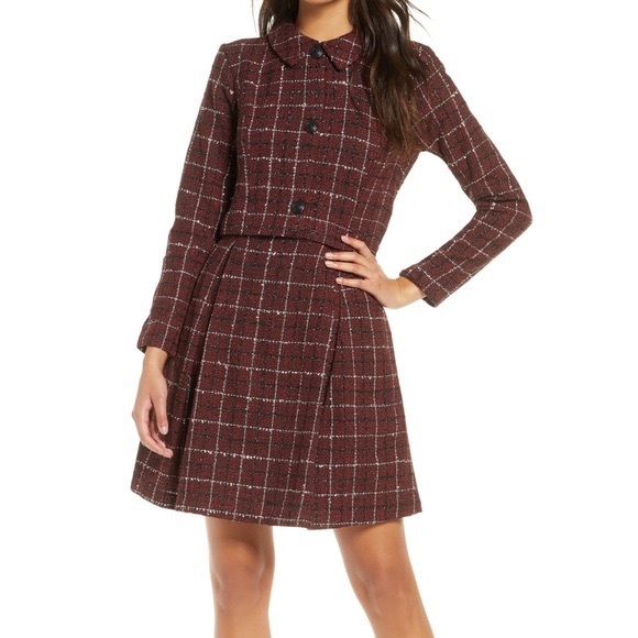 julia jordan Dresses & Skirts - Julia Jordan Long Sleeve Mock Two-Piece Tweed Dress